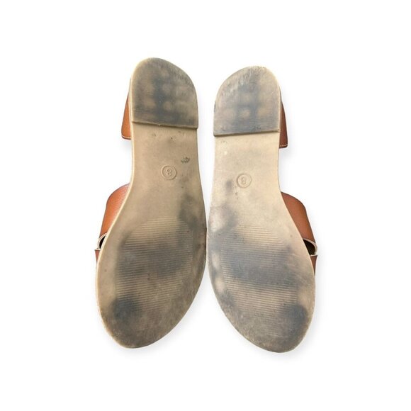 Tan Cross Strap Sandals · 8 - Picture 4 of 8